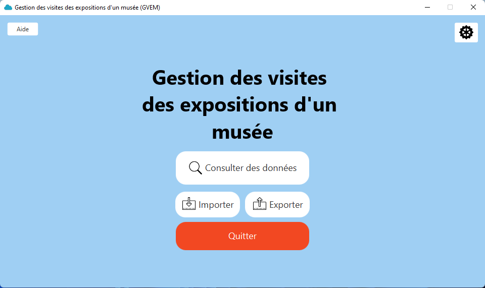 Image coorespondant à l'accueil du logiciel